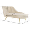 Margo Velvet Upholstered Set, Cream, Chaise