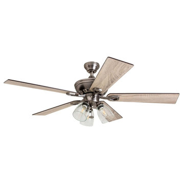 Prominence Home Glenmont Ceiling Fan with Light, 52 inch, Pewter
