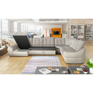Trinity XL Sectional Sleeper Sofa ,Beige/Sand