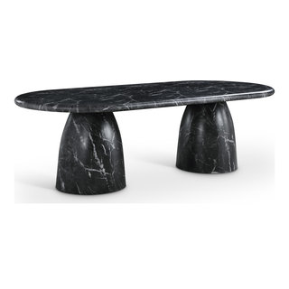Cosenza Black Concrete Dining Table 96" Marble Finish
