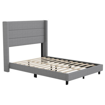 Flash Furniture Full Wood Slat Platform Bed With Headboard YK-1078-GY-F-GG