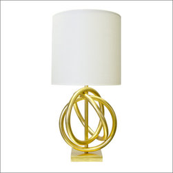 Worlds Away Nathan Gold Leaf Table Lamp - Table Lamps