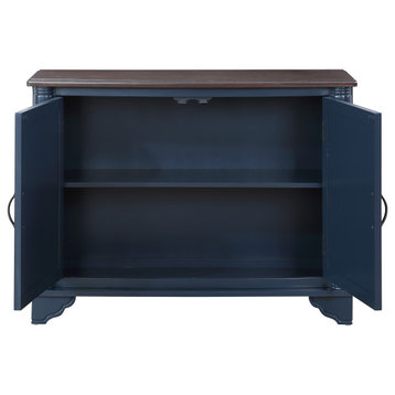 TATEUS 40" Console Table, Retro Entryway Table, Sofa Couch Table, Navy Blue