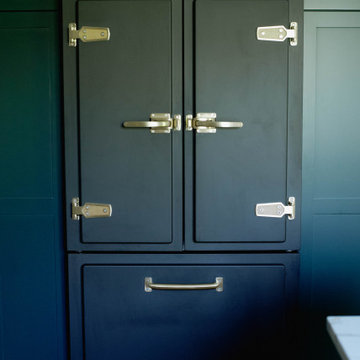 Modern Green Cabinets with Big Chill