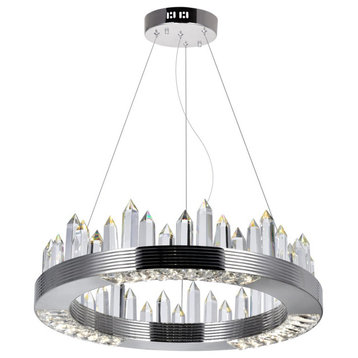 LED Chandelier With Polished Nickel Finish