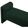 Stylus Boucle Fabric Upholstered Bench, Green, 51" Wide
