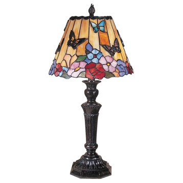 Dale Tiffany Butterfly /Peony Tiffany Table Lamp