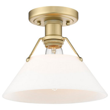 Orwell Flush Mount in Brushed Champagne Bronze with Opal Glass Shade