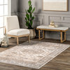 nuLOOM Machine Washable Darby Persian Stain Repellent Area Rug, Ivory 5' x 8'
