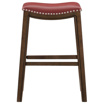 Yannis 29" Height Saddle Stool, Red