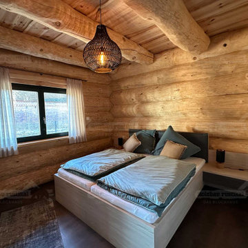 Naturstammhaus Bodensee Schlafzimmer
