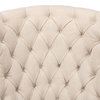 Welsh Beige Wing Accent Chair Linen, Burlap, Leather