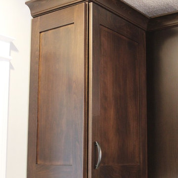 Bettendorf, IA- Kitchen in Dark Mocha Cabinetry With Painted Gray Accent Island