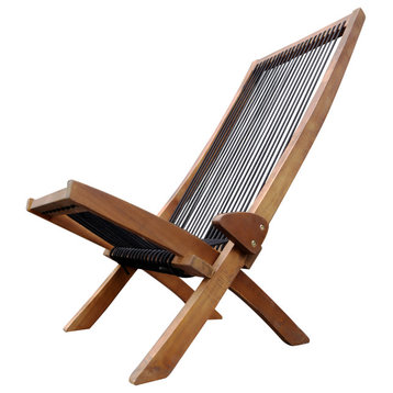 Outdoor Patio Folding Roping Wood Chair
