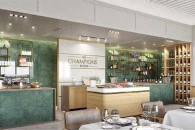 Wimbledon Champion bar area with Oiba Verde K Marble