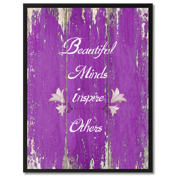 Beautiful Minds Inspire Others Motivation Quote, Canvas, Picture Frame, 28"X37"