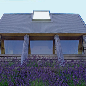 Oregon Coast Garden House: Westerly Facade With Lavender