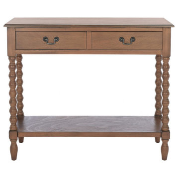 Thelma 2 Drawer Console Table, Brown
