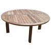 Majestic Teak Round Dining Table, Natural, 6'