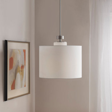 INK+IVY Metal Pendant with Drum Shade
