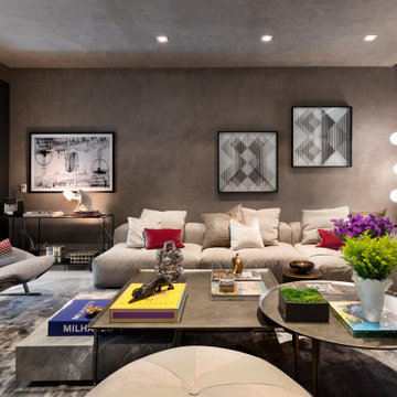 Open-Concept Living Area with Modular Sofa