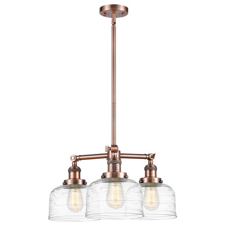 INNOVATIONS 207-AC-G713-LED 3-Light Chandelier Antique Copper