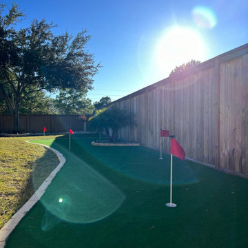 Putting Green, Backyard Paradise and Front yard Makeover in Fulshear!
