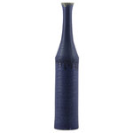 Urban Trends Collection - Ceramic Long Neck Bottle with Freeform Drips Design Vase Coated Blue Finish - UTC vases are made of the finest ceramics which makes them tactile and attractive. They are primarily designed to accentuate your home, garden or virtually any space. Each vase is treated with a coated rough that gives them rigidity against climate change, or can simply provide the aesthetic touch you need to have a fascinating focal point!!