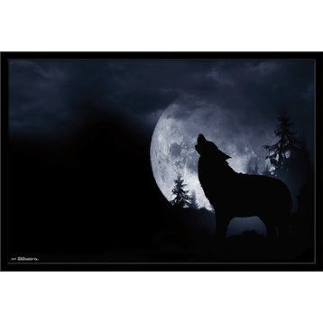 Wolf Howl Poster, Black Framed Version