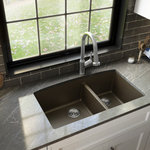 Karran USA - Karran Undermount Quartz 32" 60/40 Double Bowl Kitchen Sink, Brown - Karran QU-711 sweeping curved rear bowl walls gives this large/small bowl 60/40 design a stylish flair. Its quartz composite material gives it outstanding durability and will provide years of trouble-free use. This undermount double bowl design is available in a choice of 6 elegant colors to compliment any decor. Karran sinks are a great addition to any home improvement projects.