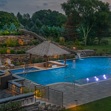 Barrington Hills Swimming Pool, Hot Tub, Sunken Bar and Slide