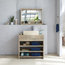 Rubberwood Bathroom Vanity Unit With Open Shelves, 80 cm