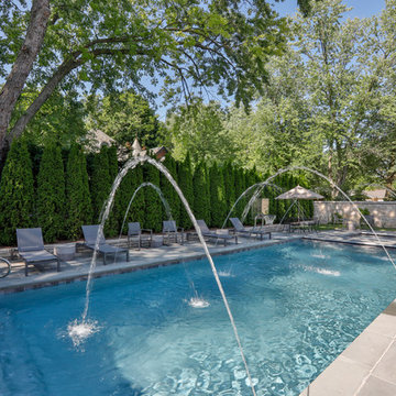 River Forest, IL Rectilinear Swimming Pool with Hot Tub