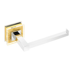 Secret Bath - Alexa Chrome And Gold Swarovski Crystals Toilet Paper Holder Without Cover - Toilet Paper Holders