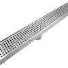 36" Linear Drain, Removable Square Grate, Brushed Stainless Steel