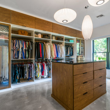 Contemporary Wood Walk-In Closet