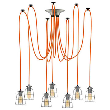 Orange Industrial Light Fixture