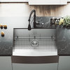 VIGO 30" Stainless Steel Farmhouse Kitchen Sink With Brant Faucet, Matte Black