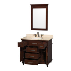 Ackley 36 inch Chestnut Finish Bathroom Vanity - Bathroom Vanities And Sink Consoles