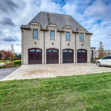 Side exterior with 4 car garage