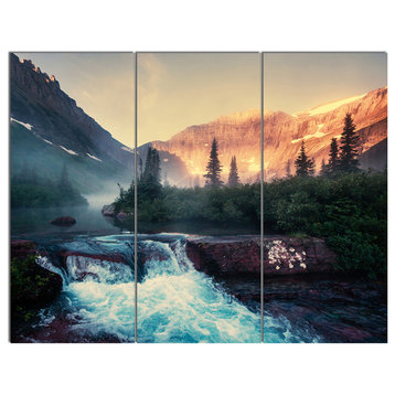 "Glacier National Park, Montana" Metal Art, 3 Panels, 36"x28"