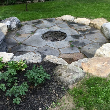Stone Walls, Water Fall & Fire Pit
