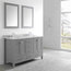 Eviva Aberdeen 60" Transitional Gray Double Sink Faucet Bowl Vessel Vanity Set