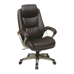Eco Leather Chair with Padded Arms - Office Chairs