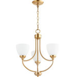 Quorum - Quorum 6059-3-80 Enclave - Three Light Chandelier - Shade Included: TRUE* Number of Bulbs: 3*Wattage: 60W* BulbType: Medium Base* Bulb Included: No