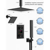 Dual Heads 12" Digital Display Shower System, Matte Black