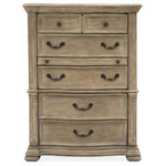 Magnussen - Magnussen Marisol Drawer Chest in Fawn - When it comes to traditional styling, it's hard to surpass the appeal of the elegant Marisol bedroom collection. Stunning from every angle, its timeless silhouettes are framed in classic moldings and accentuated with ornate scrollwork insets. A soft Fawn finish highlights the refined lines of these unique pieces while lending refreshing character that feels current and well-suited for today's homes. The subtle glint of the Graphite hardware adds the finishing touch while ensuring the modern-day appeal of the Marisol collection.