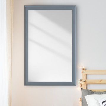 Morgan Framed Wall Mirror, Light Grey, 36"x24"