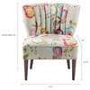 Contemporary Accent Chair, Cushioned Seat With Channeled Back, Floral Paisley