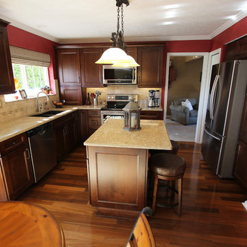 Gingersnap Maple Cabinets with Beige Quartz Countertop ~ Medina OH